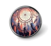 Native American Dream Catcher Lapel Pin Exquisite Fashion Brooches Personalized Button Badge Novelty Unique Cute Button Pins Round Badge Pin Metal Brooch Pins for Backpack Bags Jacket