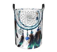 Native American Dream Catcher Laundry Basket with Handles Round Laundry Hamper Waterproof Clothes Storage Basket Collapsible Tall Basket Organizer Lightweight Dirty Clothes Hamper Medium