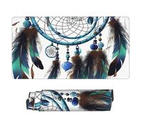 Native American Dream Catcher Mouse Pad Large Desk Mat XL PU Leather Desk Pad Waterproof Gaming Mousepad Easy Clean Desks Protector Mat Keyboard Mats, Writing Pads for Office Home 29.5 x 16 in