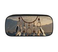 Native American Dream Catcher Pencil Case Waterproof Leather Pencil Pouch Multi-purpose Aesthetic Makeup Bag Cute Pen Bag Large Cosmetic Bag for Office Stationery, Travel