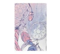 Native American Dream Catcher Printed Wooden Puzzle 1000 Piece, Cute Puzzle Game in Plastic Box for Family Entertainment and Brain Training Gifts
