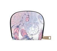 Native American Dream Catcher Prints Card Wallet for Women Men Cute Zipper Card Cases Holder Mini Coin Purse with 12 Card Slots