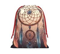 Native American Dream Catcher Super Soft Velvet Gift Bag with Drawstring Pouch, Full Printed Holiday Storage Bag for Christmas & Daily Storage