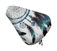 Native American Dream Catcher Waterproof Bike Seat Cushion with Drawstring for Women Men Soft Padded Bicycle Seat Cover for Comfort Wide Road Bike Saddles Universal Fit for Mountain Exercise