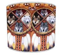 Native American Dream Catcher Wolf Lampshade For A Ceiling Light In 3 Sizes - Free Personalisation