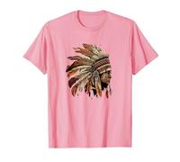 Native American Dreamcatcher Indian Design T-Shirt, Men, Pink, X-Large