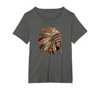 Native American Dreamcatcher Indian Design T-Shirt, Women's Plus, Asphalt Grey, 4X