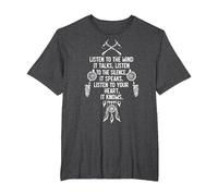 Native American Dreamcatcher Poem T-Shirt, Men's Big and Tall, Dark Heather Grey, 6X Tall
