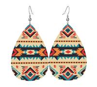 Native American Earrings For Women Teardrop Dangle Earrings Leather Lightweight Fashion Jewelry Gifts Outfits Accessories For Women Ladies