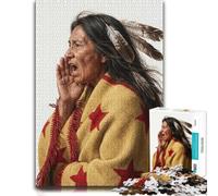 Native American Elder Shouting Wooden Jigsaw Puzzle 1000 Pieces | Border-first building - a clear build method on quiet evenings.