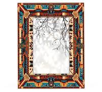 Native American Ethnic Decorative 4x6 Picture Frame Solid Wood High Definition Acrylic Photo Frame Fits to 4x6 inch Photos, Wall Mounting Picture Frames for Tabletop or Wall Display Home Decor