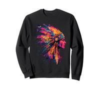 Native American Feather Headdress Artwork Indian Chief Sweatshirt
