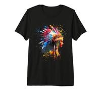 Native American Feather Headdress Indian Tribe Artwork Premium T-Shirt