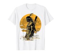 Native American Feather Headdress Sunset Indian Chief Value Graphic T-Shirt, Men, White, XL