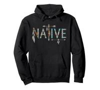 Native American Feather Tribal Text Indigenous Indian Pride Pullover Hoodie