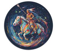 Native American Female Warrior Starry Sky Rainbow Horse, Galaxy Swirl Rätsel Für Erwachsene || Familienspaß-Puzzles 1000pcs (67.5x67.5cm) Erwachsene