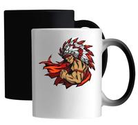 Native American fire Warrior Art Ceramic Magic Mug White