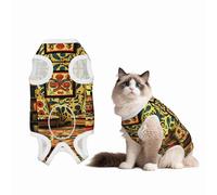 Native American Folk Art Custom Patterned Surgery Suit for Dogs Cat- Post-Surgery Recovery, Wound Care, and Anxiety Relief - Soft Cotton Dog Pajamas with Full Belly Coverage X-Large