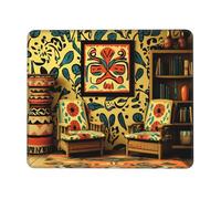 Native American Folk Art Printed Mouse Pad with Non-Slip Base, Extended Desk Mat for Office & Gaming, 3mm Rubber Base, Machine Washable, Perfect for Computer, Laptop, PC & Console