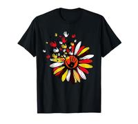 Native American Handprint Flower Traditional Colors T-Shirt