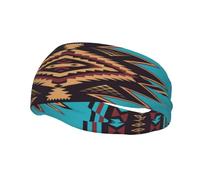 Native American Headband Southwestern Navajo Art Fashionable Sports Decoration, Sweat Resistant Headband, Hair Band, Breathable Sweat Wicking Workout Headbands for Men Women
