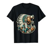Native American Headdress Bear Claws Value Graphic T-Shirt, Men, Black, S
