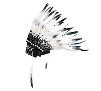 Native American Headdress Indian Feather Native American Warbonnet Indian Headwear Feather Headdress Headband Accessories for Party Photo Props Home Decor
