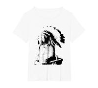 Native American Heritage American Indian Red Cloud T-Shirt, Women's Plus, White, 2X