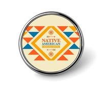 Native American Heritage Month Indigenous Pride Pins Round Buttons Brooches Enamel Lapel Pin Party Supplies Decor Badges for Hats Clothes Bags