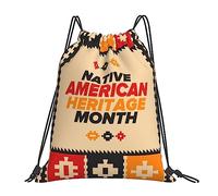 Native American Heritage Month Men Women Drawstring Bag Adjustable Drawstring Backpack Durable Gym Sack For Beach Yoga Hiking