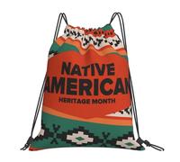 Native American Heritage Month Men Women Swimming Bag Durable Drawstring Backpack Foldable Gym Sack For Gym Football Hiking