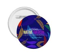 Native American Heritage Month Pins Round Brooch Button Badge Stickers Sign Metal Pin