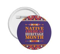Native American Heritage Month Pins Round Brooch Button Badge Stickers Sign Metal Pin
