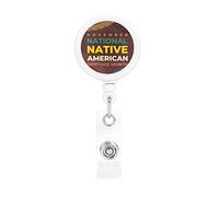 Native American Heritage Month Retractable Badge Holder Reel Clip Id Card Holder forNurse Student Office Worker