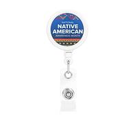 Native American Heritage Month Retractable Badge Holder Reel Clip Id Card Holder forNurse Student Office Worker