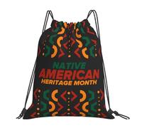 Native American Heritage Month Unisex Gym Sack Durable Drawstring Bag Waterproof Swimming Bag For Holidays Football Swim