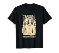 Native American Homeland Security American Indians Chief Value Graphic T-Shirt, Men, Black, L