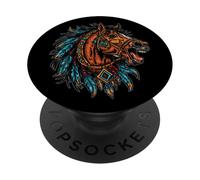Native American Horse Aztec Indigenous Indian Mayan Warrior PopSockets Adhesive PopGrip
