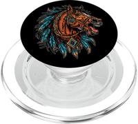Native American Horse Aztec Indigenous Indian Mayan Warrior PopSockets PopGrip for MagSafe
