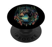 Native American Horse Feather Headdress Indian Tribe PopSockets Adhesive PopGrip