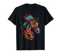 Native American Horse Feather Indian Tribe Indigenous People Value Graphic T-Shirt