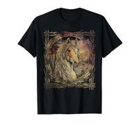 Native American Horse Feather Indian Tribe Indigenous People Value Graphic T-Shirt, Men, Black, L