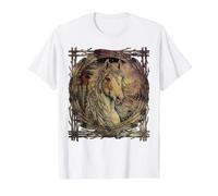 Native American Horse Feather Indian Tribe Indigenous People Value Graphic T-Shirt, Men, White, S