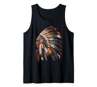 Native American Indian Art Chief Cherokee Feathers Headdress Tank Top