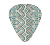 Native American Indian Aztec Geometric Thin Medium And Heavy Gauge Guitar Picks For Bass Electric Acoustic Guitars (12 Count)