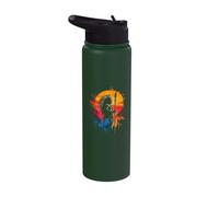 Native American Indian Chief Artwork Sunset Indian Tribe Stainless Steel Insulated Water Bottle