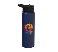 Native American Indian Chief Artwork Sunset Indian Tribe Stainless Steel Insulated Water Bottle
