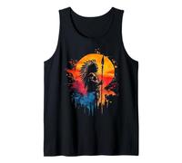 Native American Indian Chief Artwork Sunset Indian Tribe Tank Top