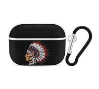 Native American Indian Chief Earphone Case PC Bluetooth Earbud Cove Headphone Cases Compatible with Airpods Pro White-style