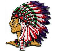 Native American Indian chief ethnic retro biker embroidered applique iron-on patch new by TKPatch